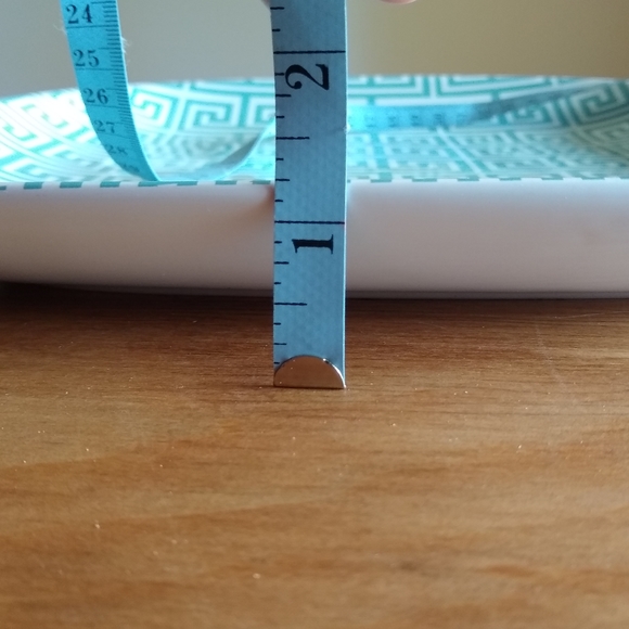 Jonathan Adler Happy Chic Greek Key 11" Dinner or Serving Plate, Teal & White - Picture 5 of 6